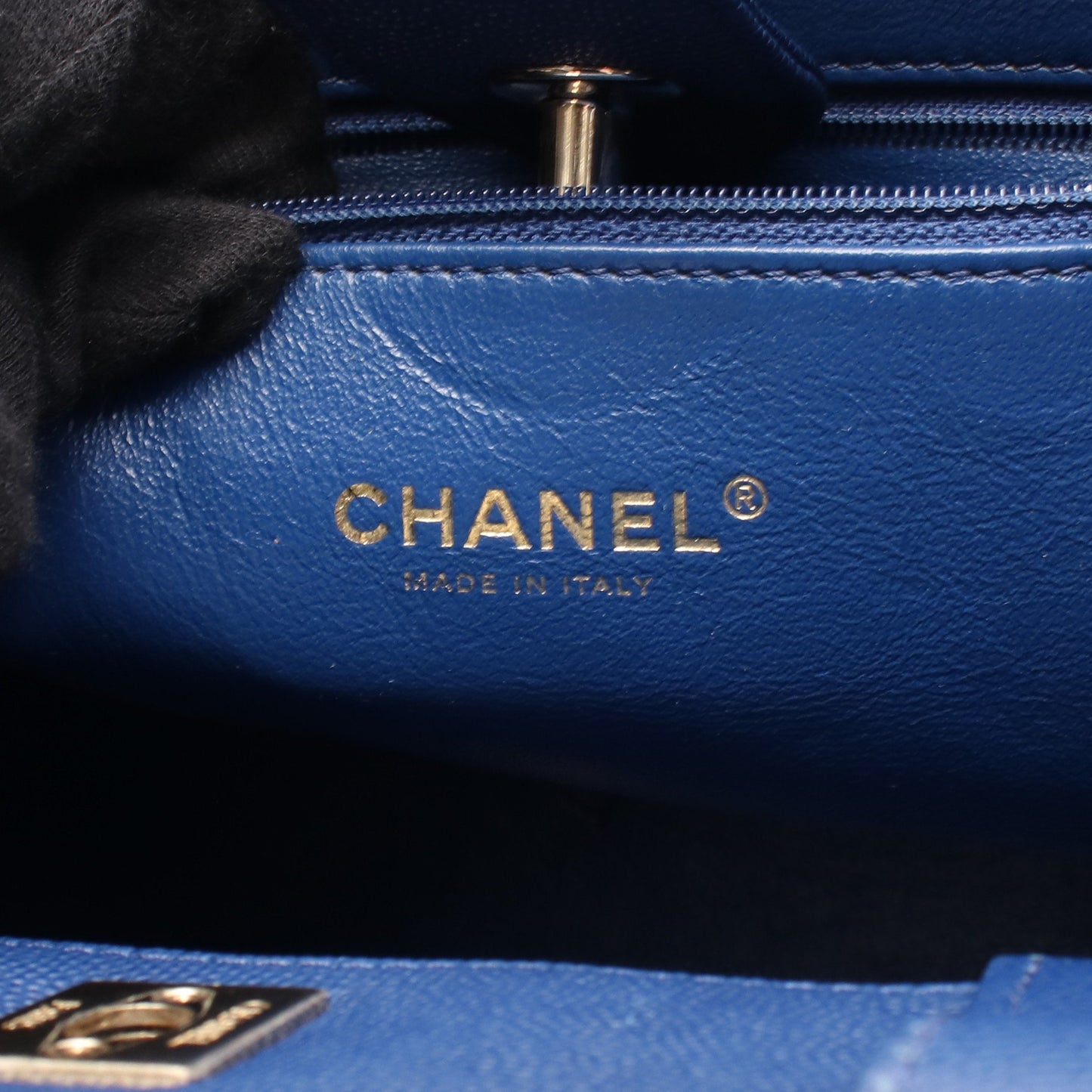 ビジネスアフィニティ マトラッセ チェーンショルダーバッグ キャビアスキン ブルー ゴールド金具 2WAY シャネル バッグ CHANEL