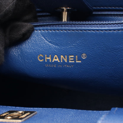 ビジネスアフィニティ マトラッセ チェーンショルダーバッグ キャビアスキン ブルー ゴールド金具 2WAY シャネル バッグ CHANEL