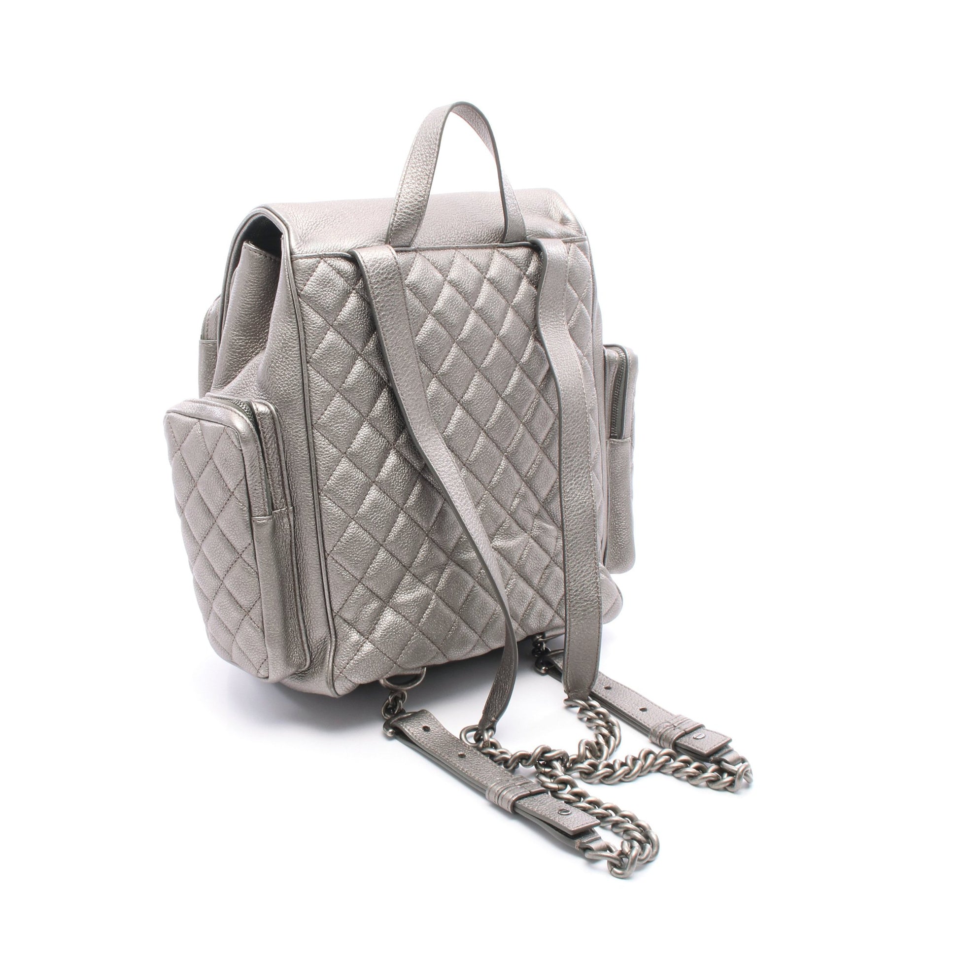 マトラッセ バックパック リュックサック レザー シルバー シルバー金具 シャネル バッグ CHANEL