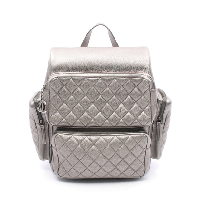 マトラッセ バックパック リュックサック レザー シルバー シルバー金具 シャネル バッグ CHANEL