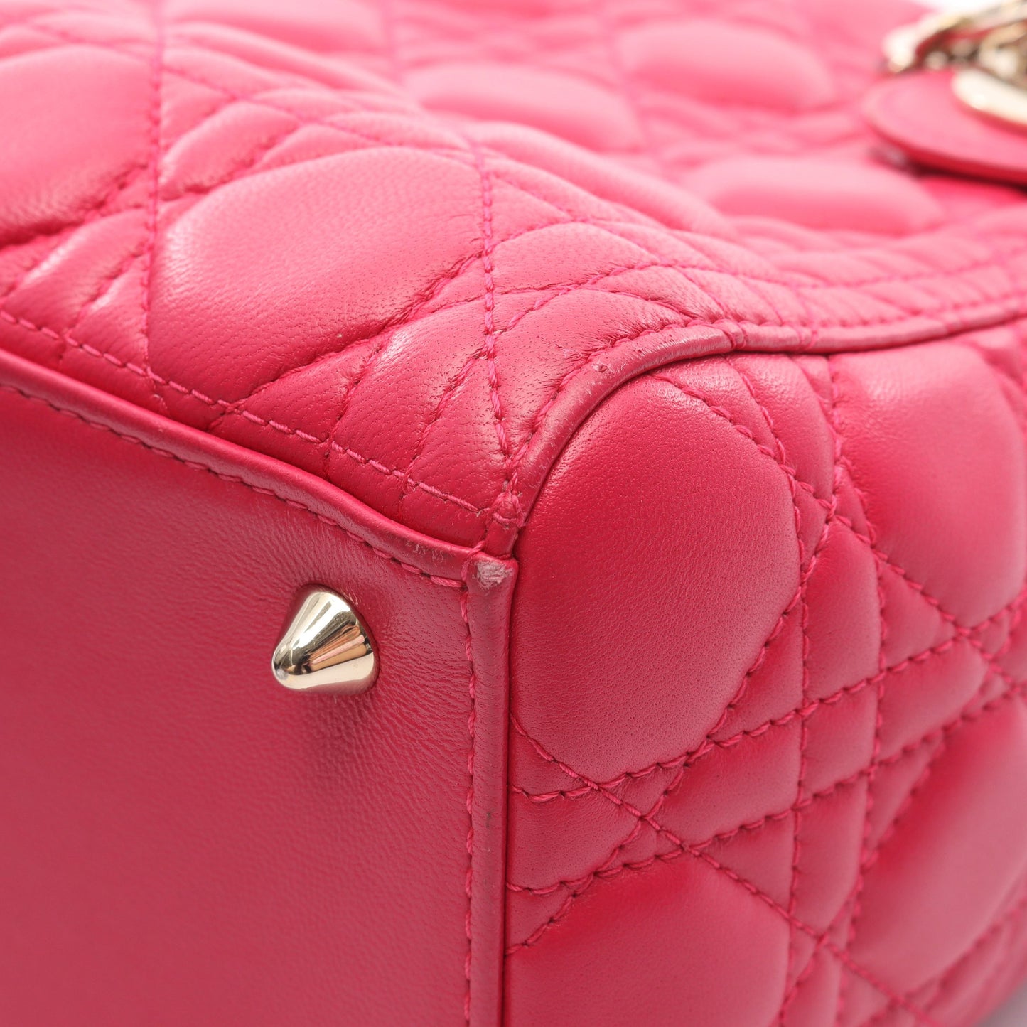 LADY DIOR レディディオール ハンドバッグ レザー ピンクパープル 2WAY クリスチャンディオール バッグ Christian Dior