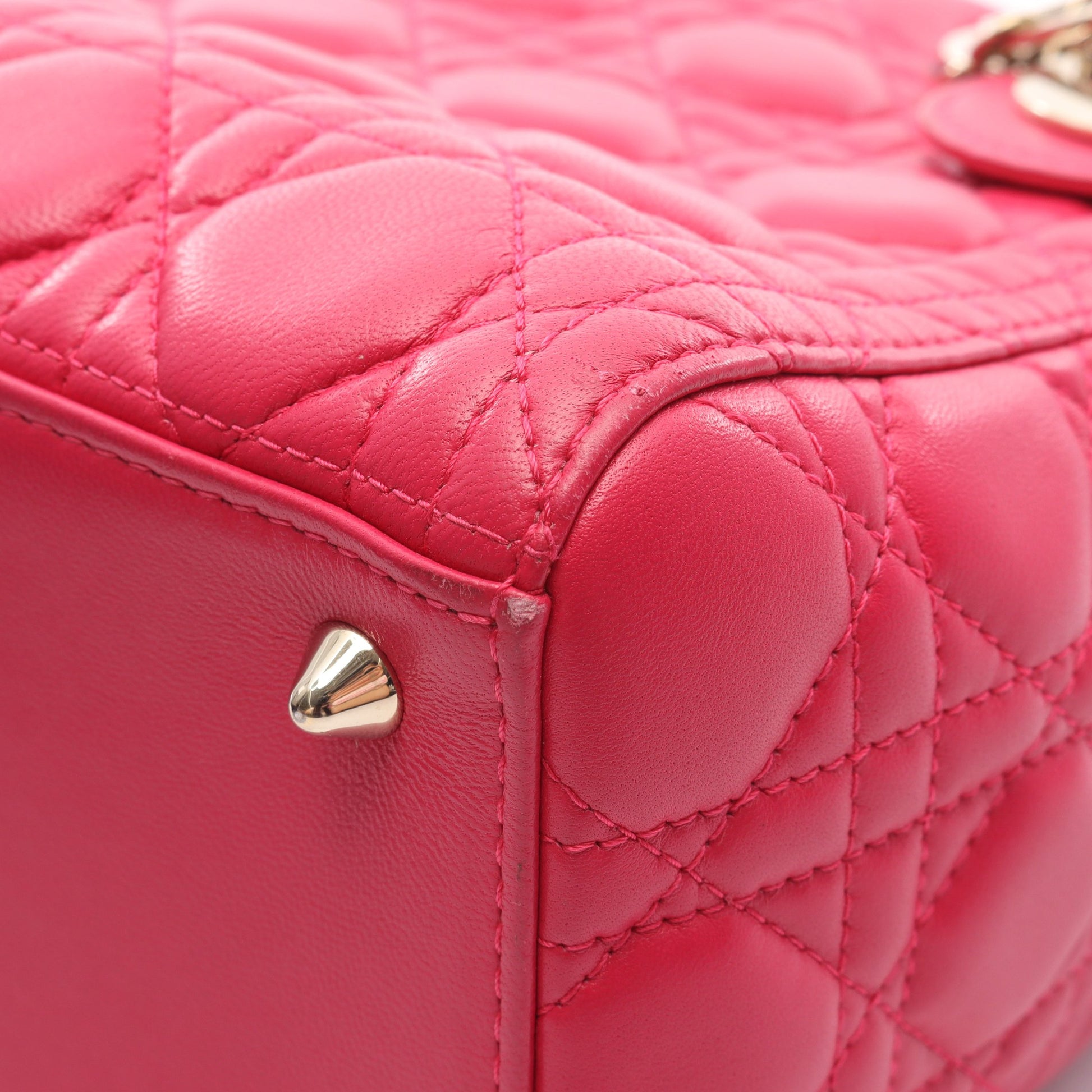LADY DIOR レディディオール ハンドバッグ レザー ピンクパープル 2WAY クリスチャンディオール バッグ Christian Dior
