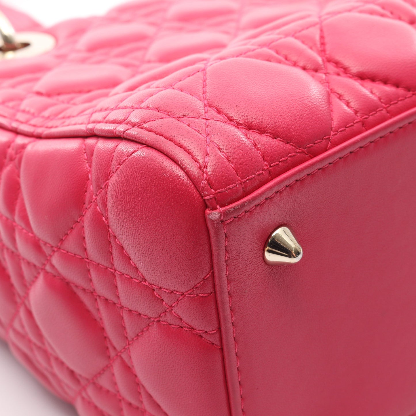 LADY DIOR レディディオール ハンドバッグ レザー ピンクパープル 2WAY クリスチャンディオール バッグ Christian Dior