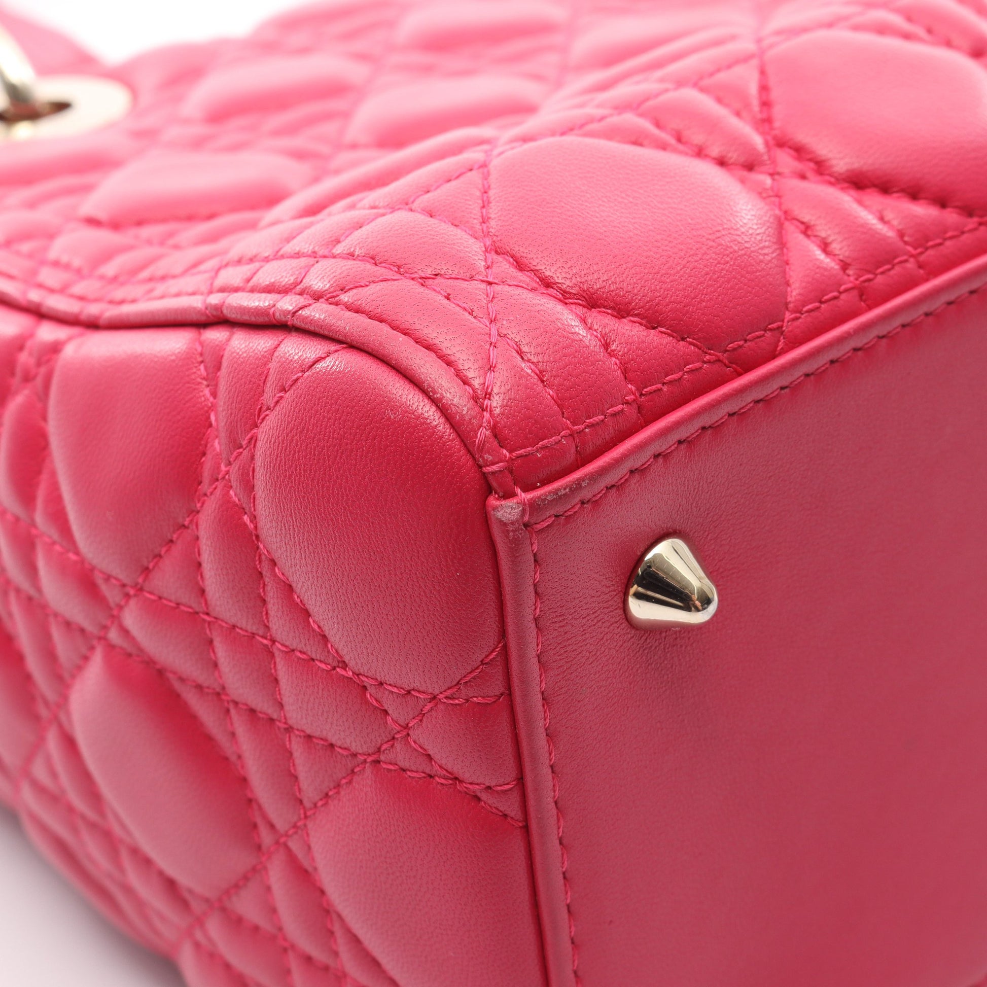 LADY DIOR レディディオール ハンドバッグ レザー ピンクパープル 2WAY クリスチャンディオール バッグ Christian Dior