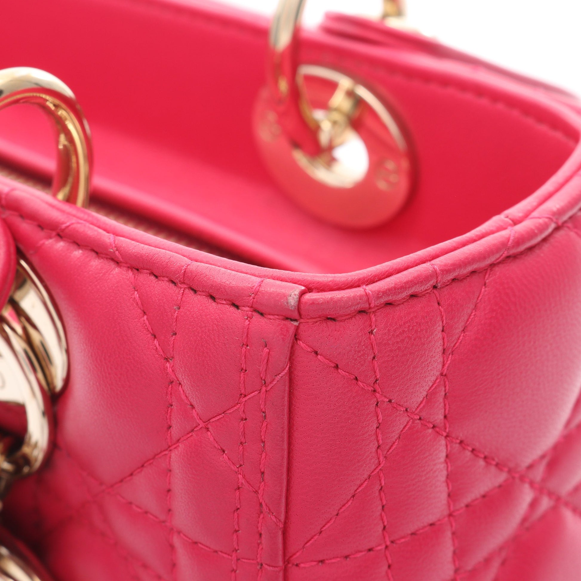 LADY DIOR レディディオール ハンドバッグ レザー ピンクパープル 2WAY クリスチャンディオール バッグ Christian Dior