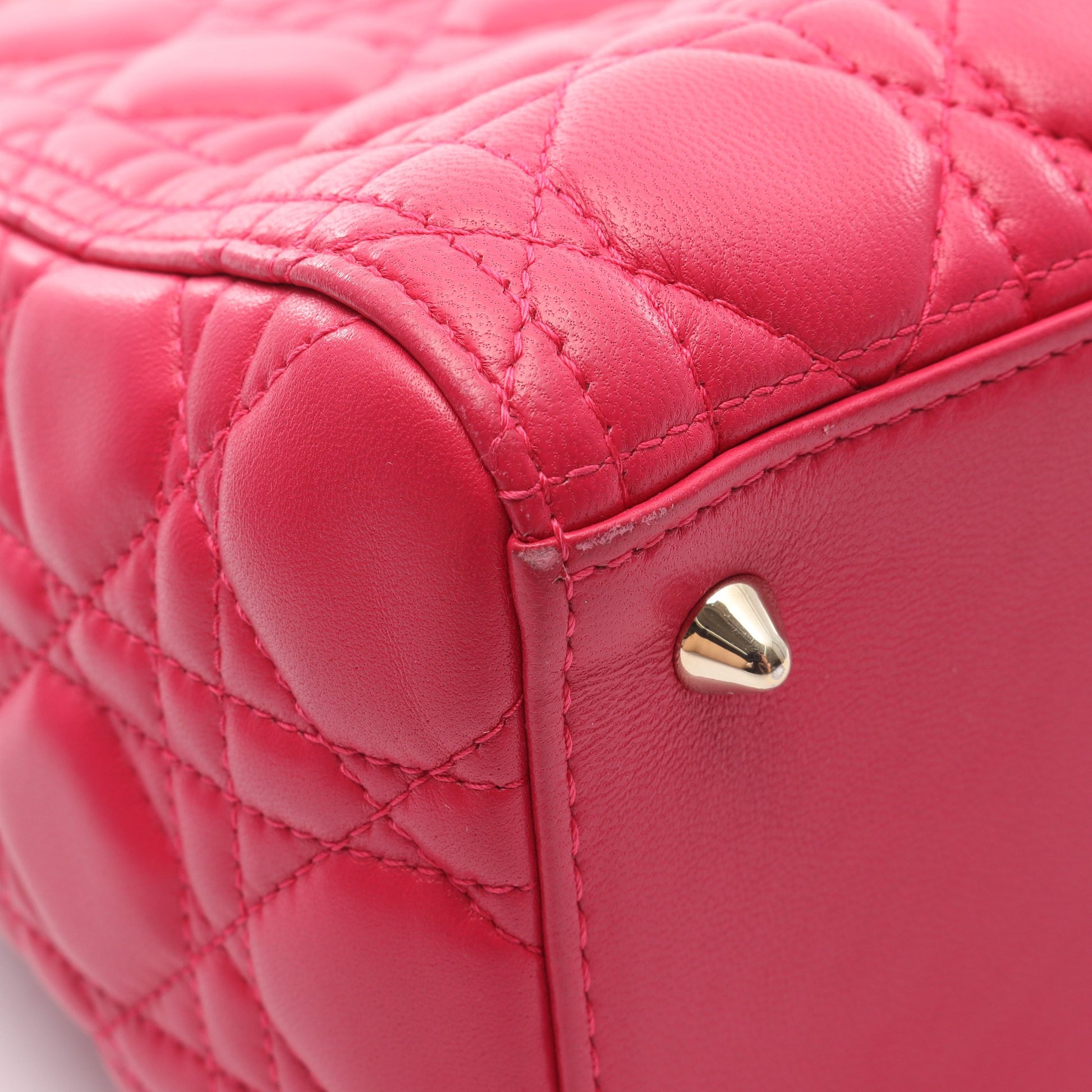 LADY DIOR レディディオール ハンドバッグ レザー ピンクパープル 2WAY クリスチャンディオール バッグ Christian Dior