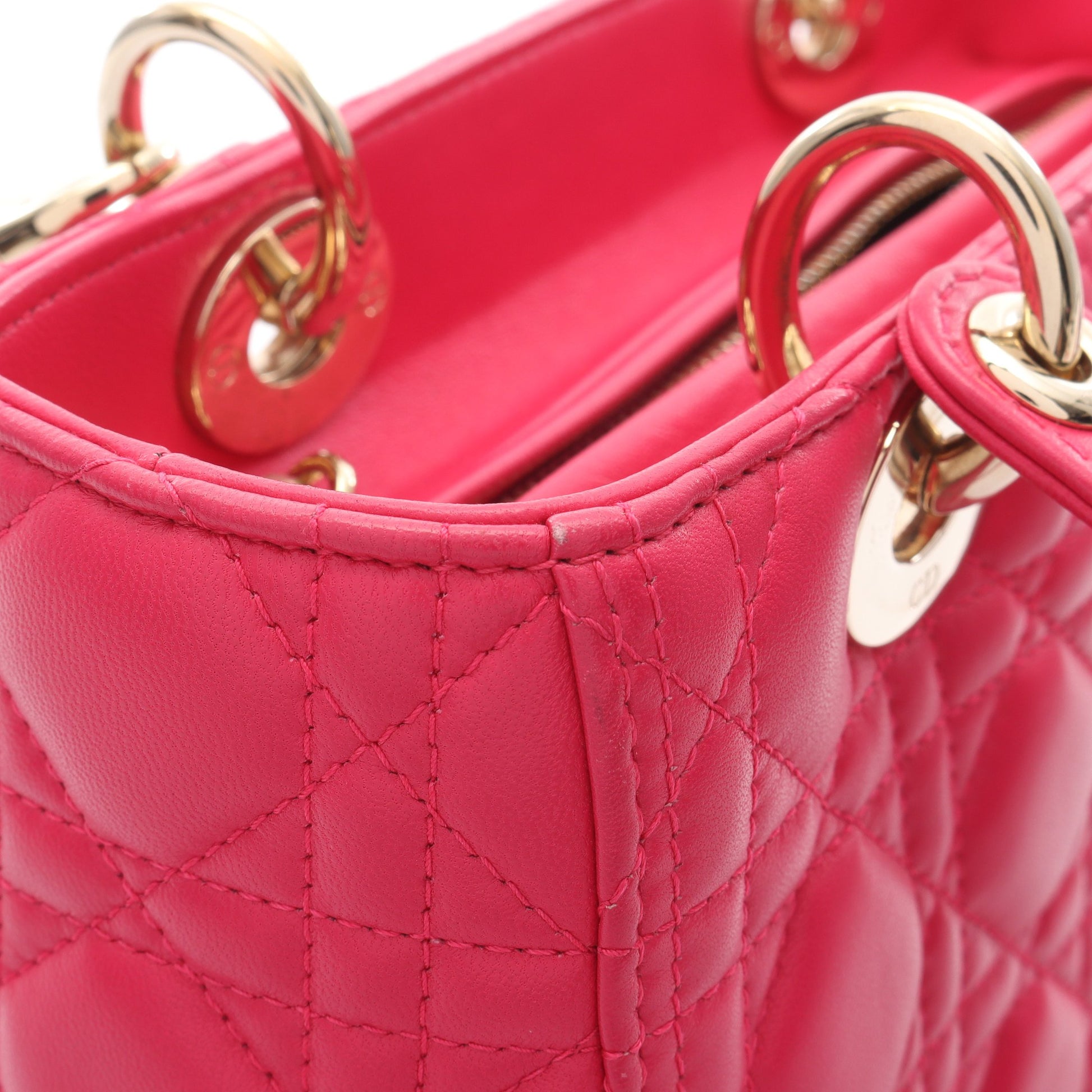 LADY DIOR レディディオール ハンドバッグ レザー ピンクパープル 2WAY クリスチャンディオール バッグ Christian Dior