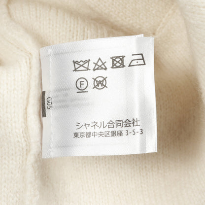 ココマーク ラインストーンボタン ニットジャケット ノーカラージャケット カシミヤ シルク アイボリー シャネル アウター CHANEL