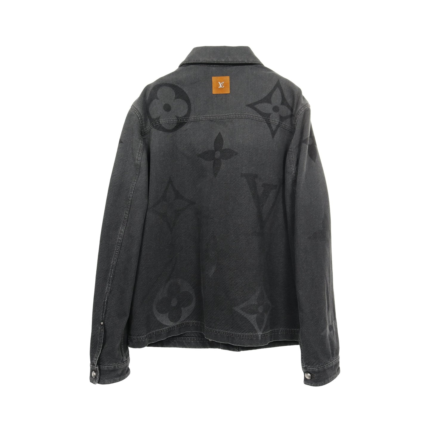 モノグラムマクロプリント デニムブルゾン デニムジャケット コットン ダークグレー ブラック 25SS ルイヴィトン アウター LOUIS VUITTON