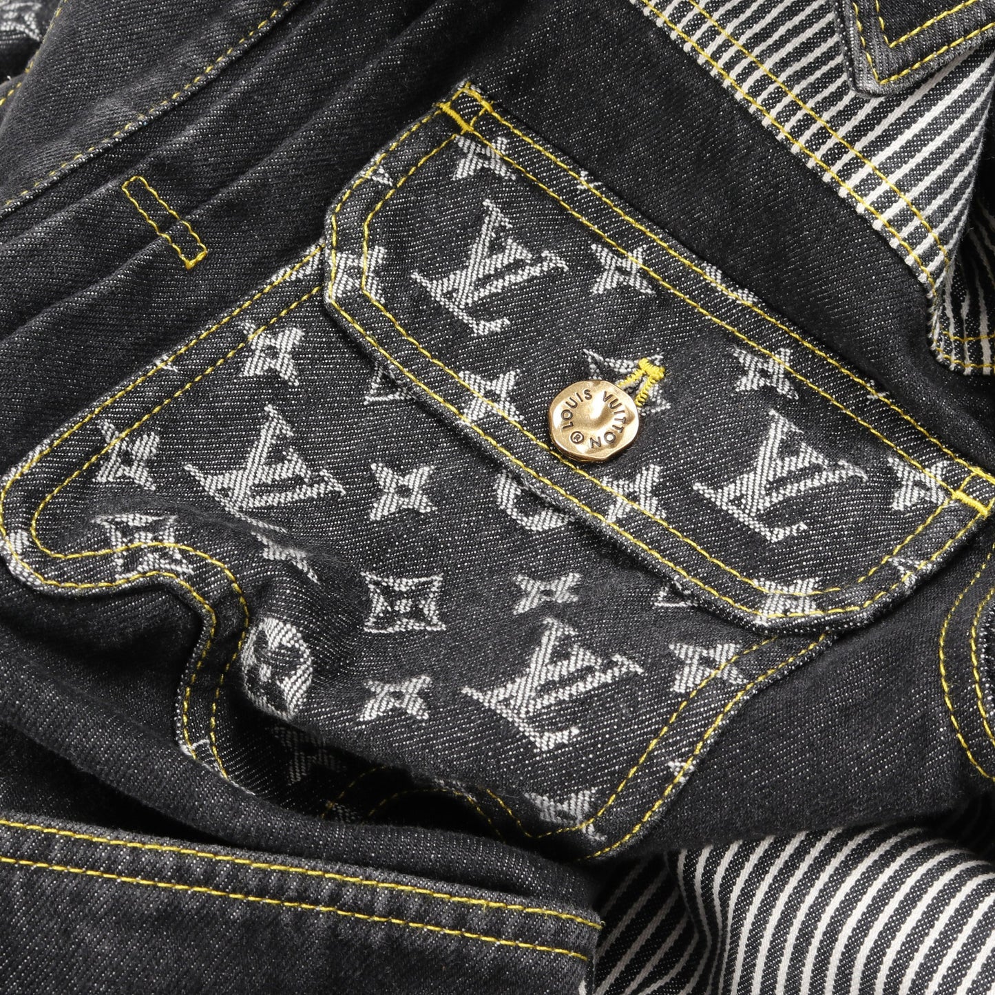 LOUIS VUITTON × NIGO モノグラム クレイジー デニムジャケット コットン ブラック グレー ルイヴィトン アウター LOUIS VUITTON