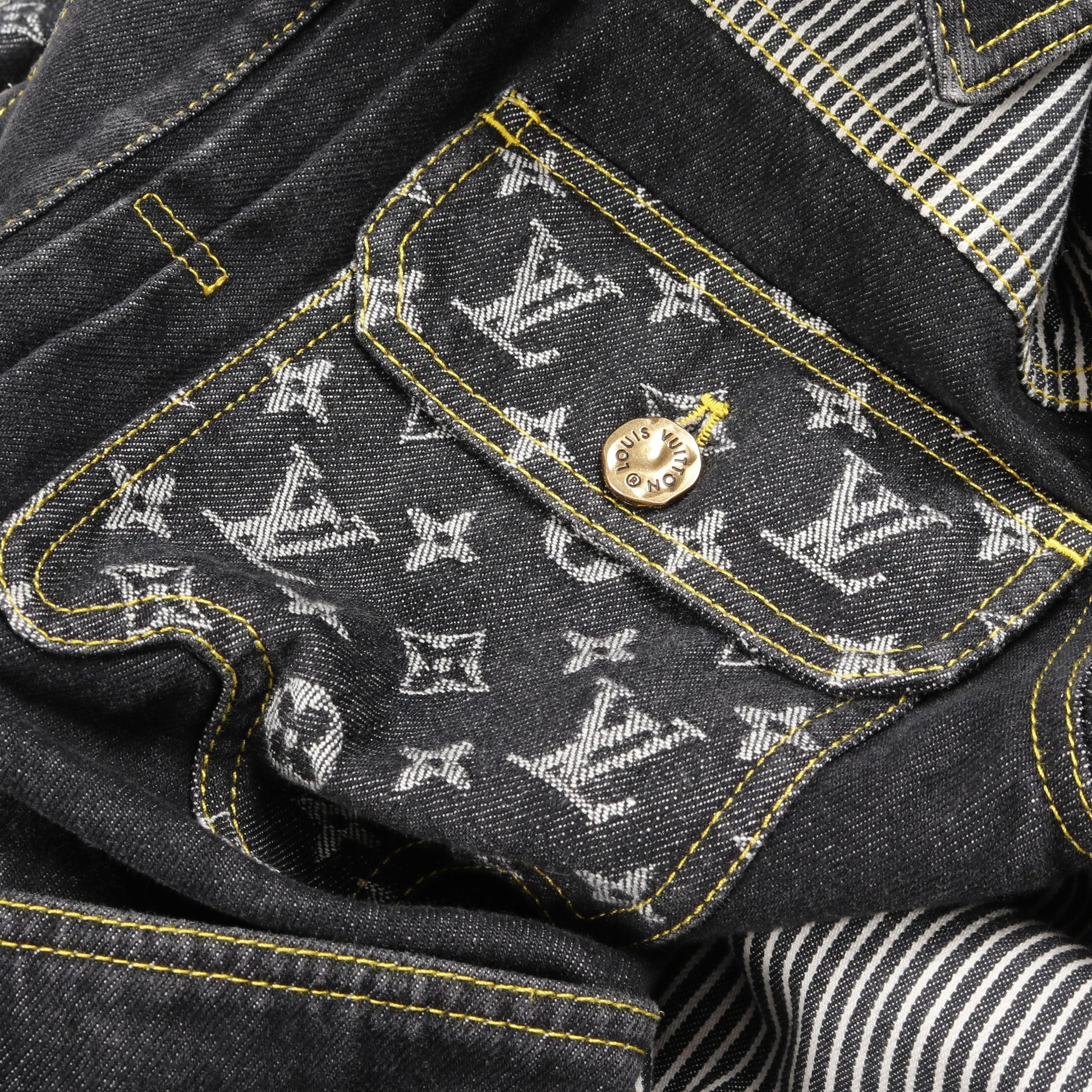 LOUIS VUITTON × NIGO モノグラム クレイジー デニムジャケット コットン ブラック グレー ルイヴィトン アウター LOUIS VUITTON