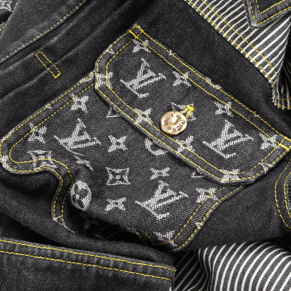 LOUIS VUITTON × NIGO モノグラム クレイジー デニムジャケット コットン ブラック グレー ルイヴィトン アウター LOUIS VUITTON
