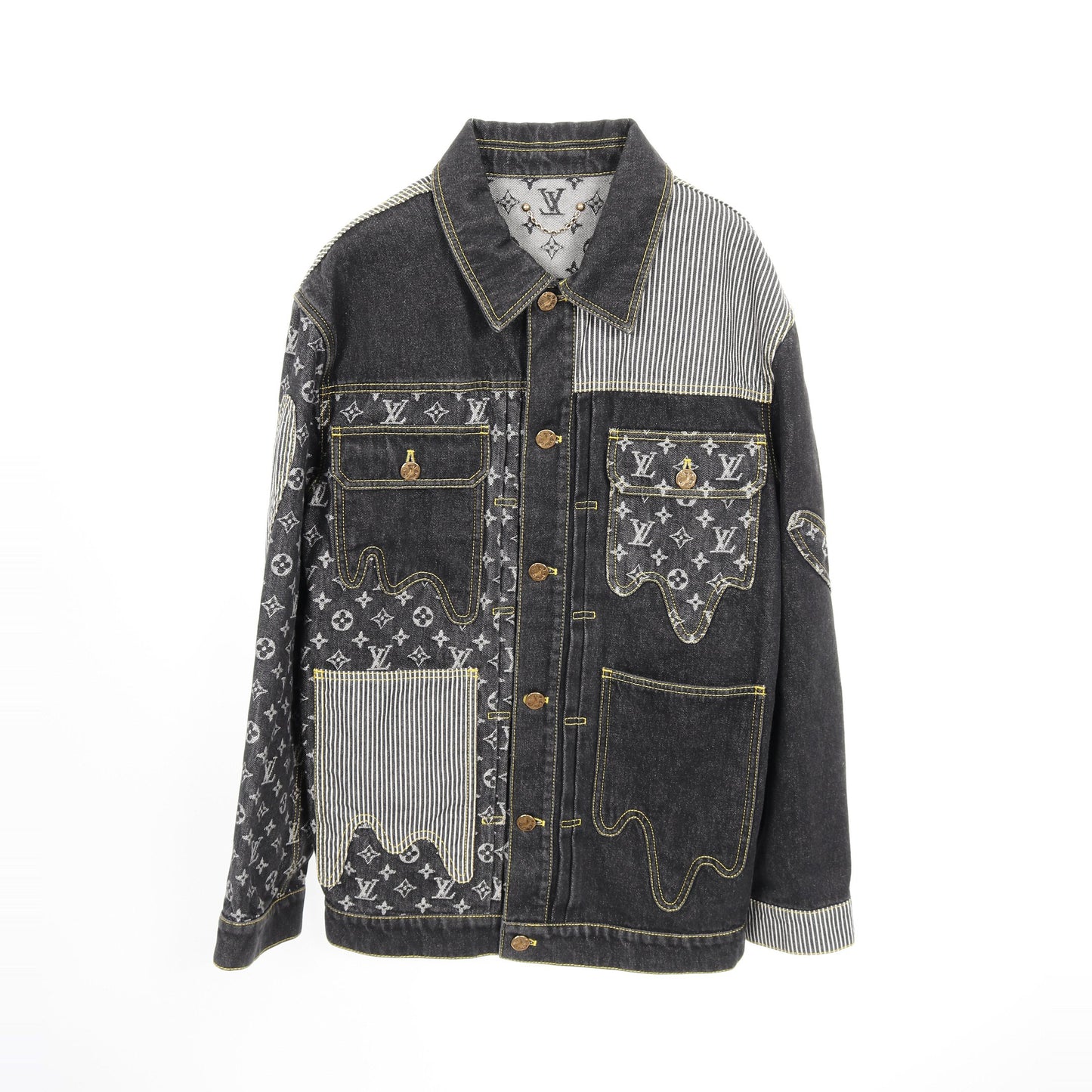LOUIS VUITTON × NIGO モノグラム クレイジー デニムジャケット コットン ブラック グレー ルイヴィトン アウター LOUIS VUITTON