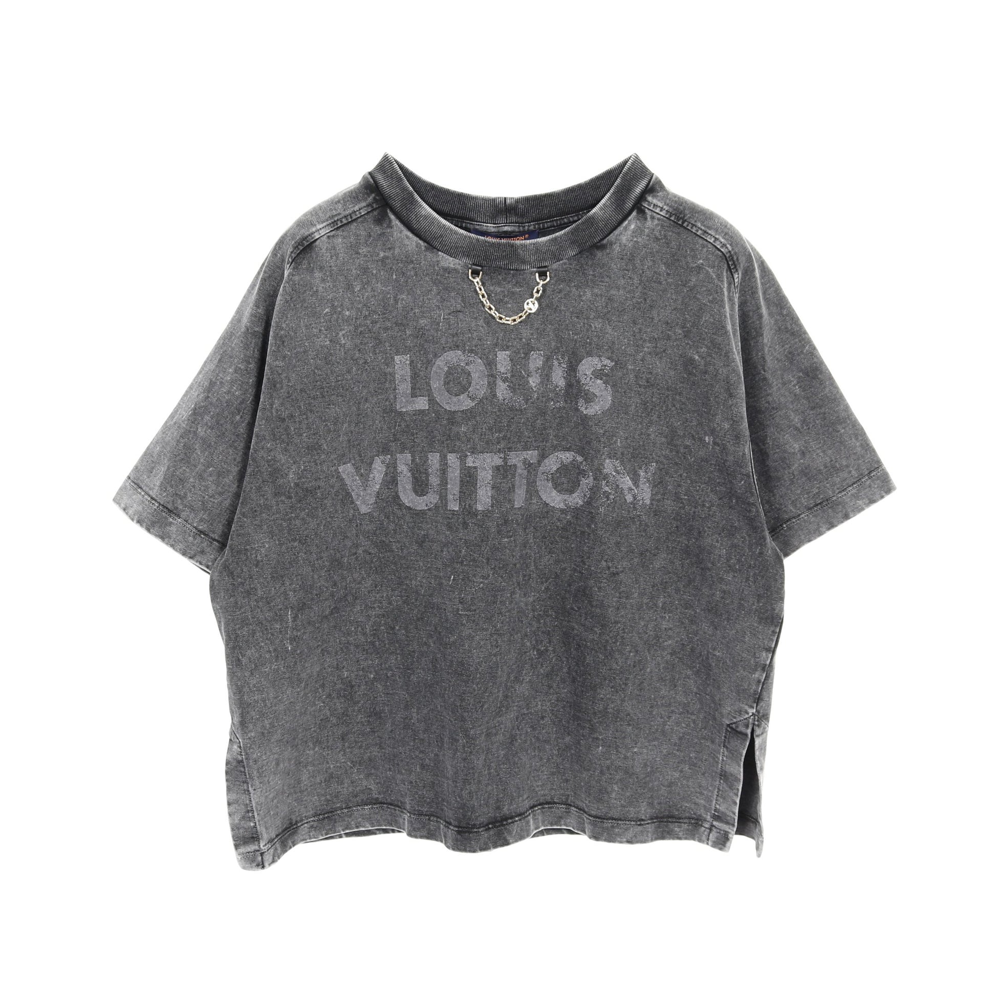 ヴィンテージエフェクト Tシャツ コットン ダークグレー ルイヴィトン トップス LOUIS VUITTON