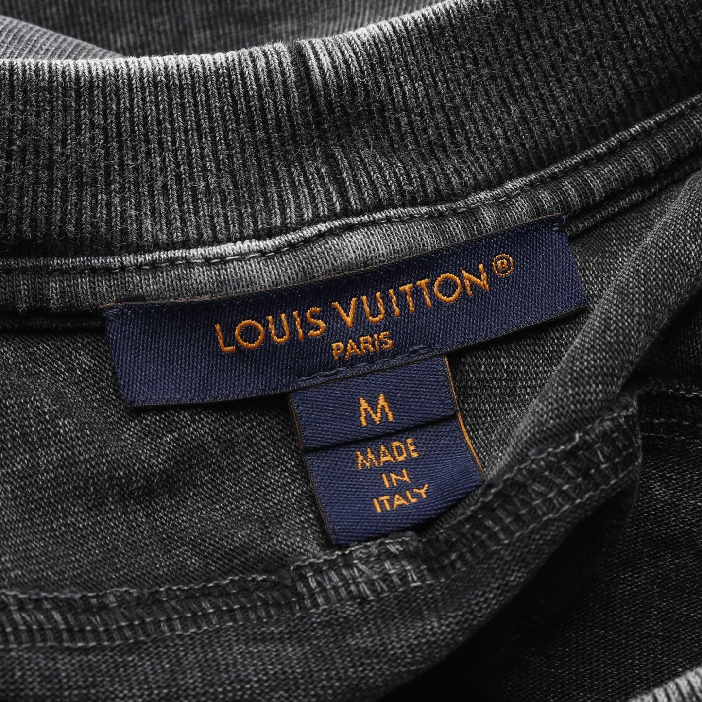 ヴィンテージエフェクト Tシャツ コットン ダークグレー ルイヴィトン トップス LOUIS VUITTON