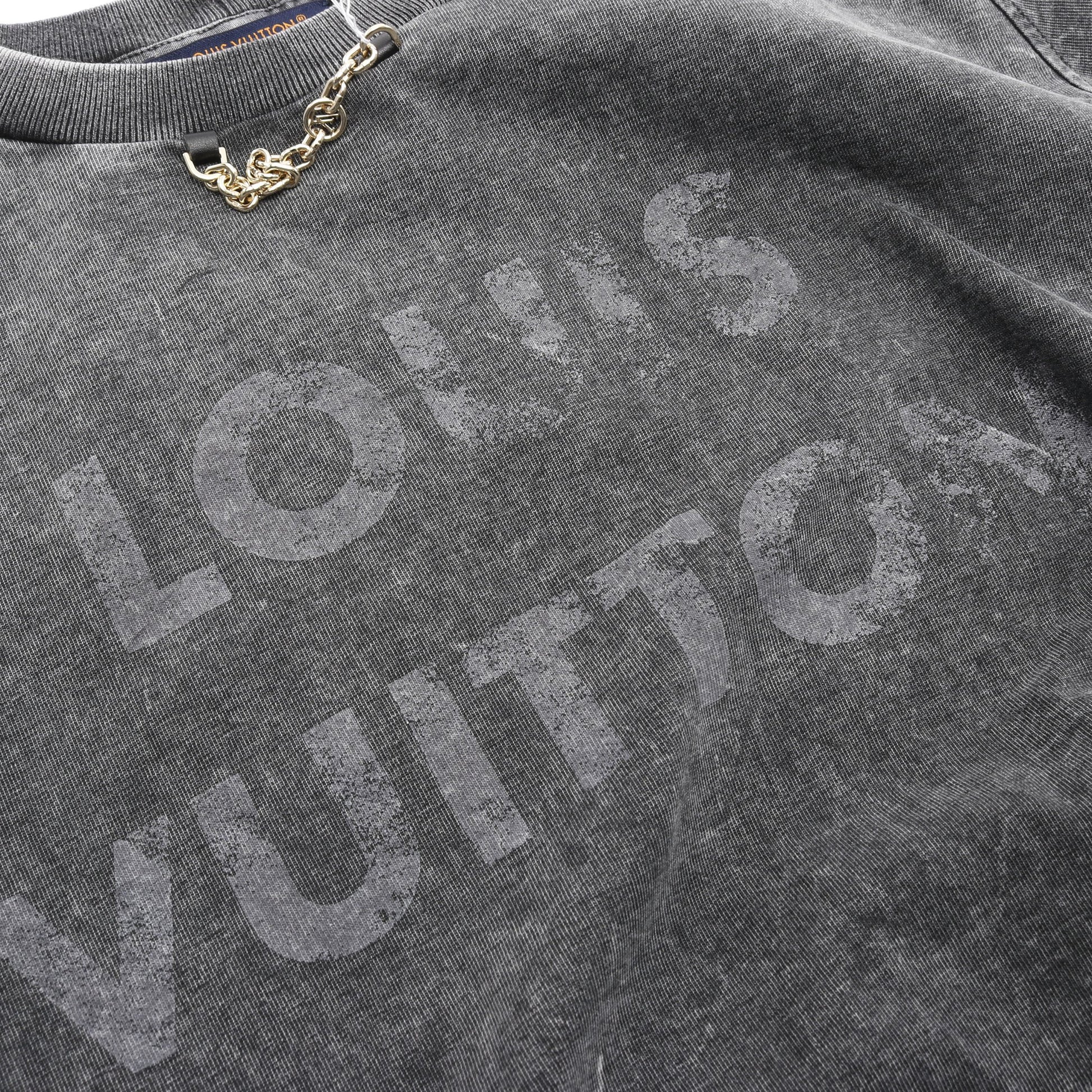 ヴィンテージエフェクト Tシャツ コットン ダークグレー ルイヴィトン トップス LOUIS VUITTON