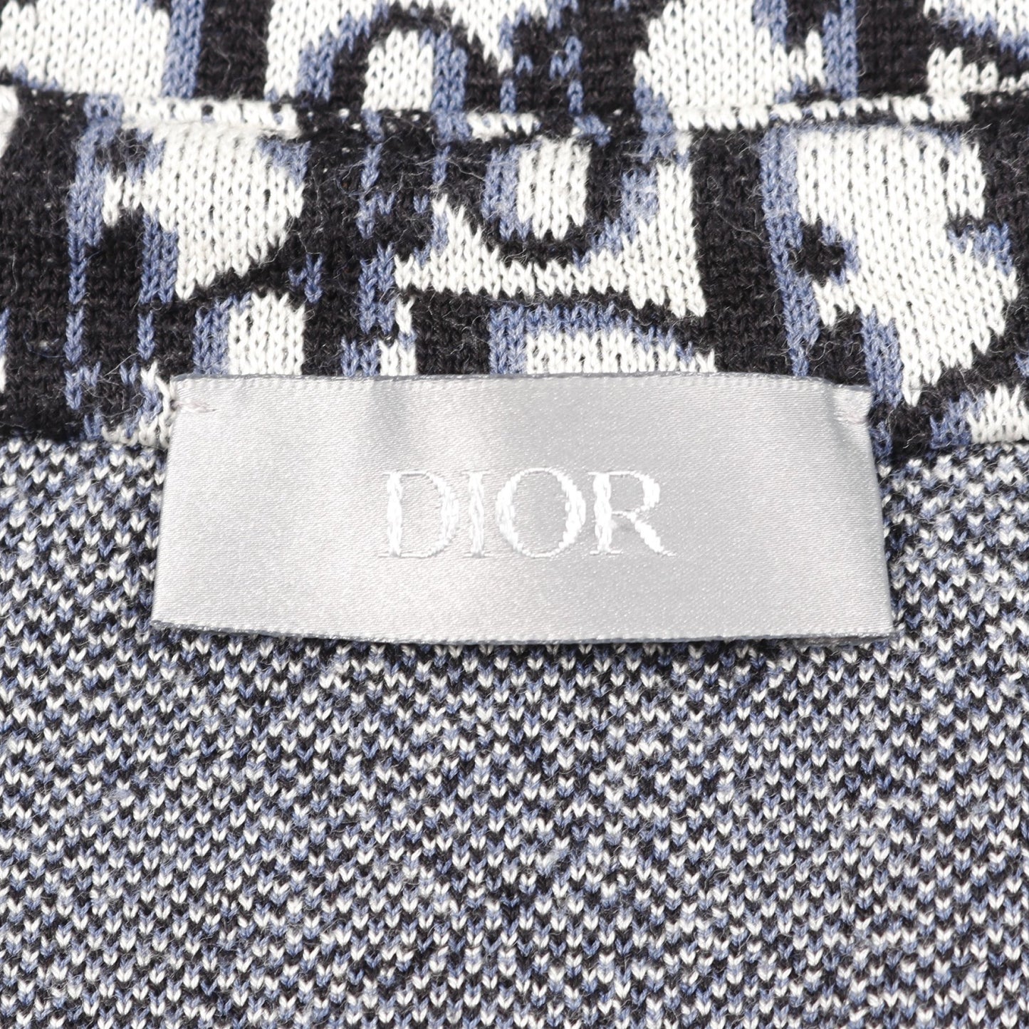 オブリーク オーバーシャツ シャツ コットン オフホワイト ネイビー ディオール トップス DIOR