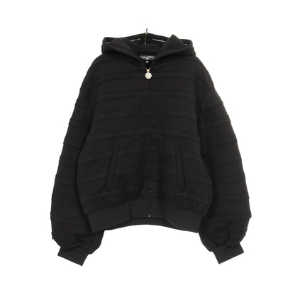 ココマークレース ジップアップパーカー コットン ブラック シャネル トップス CHANEL