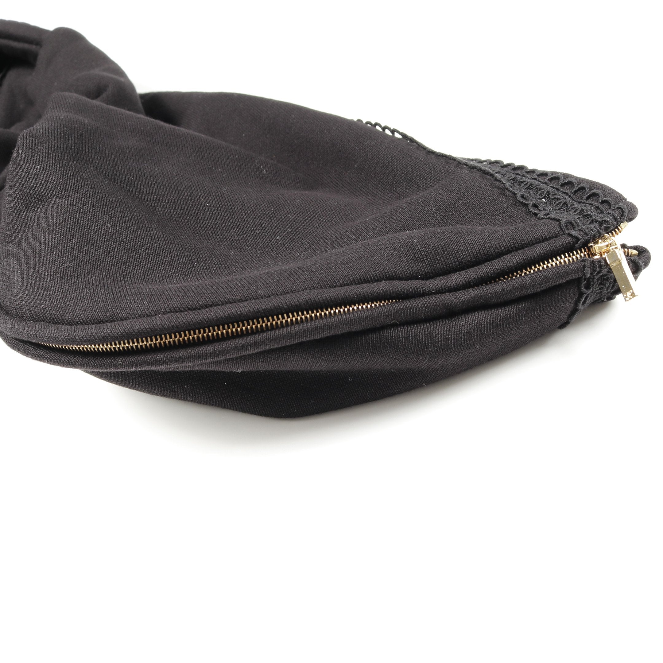 ココマークレース ジップアップパーカー コットン ブラック シャネル