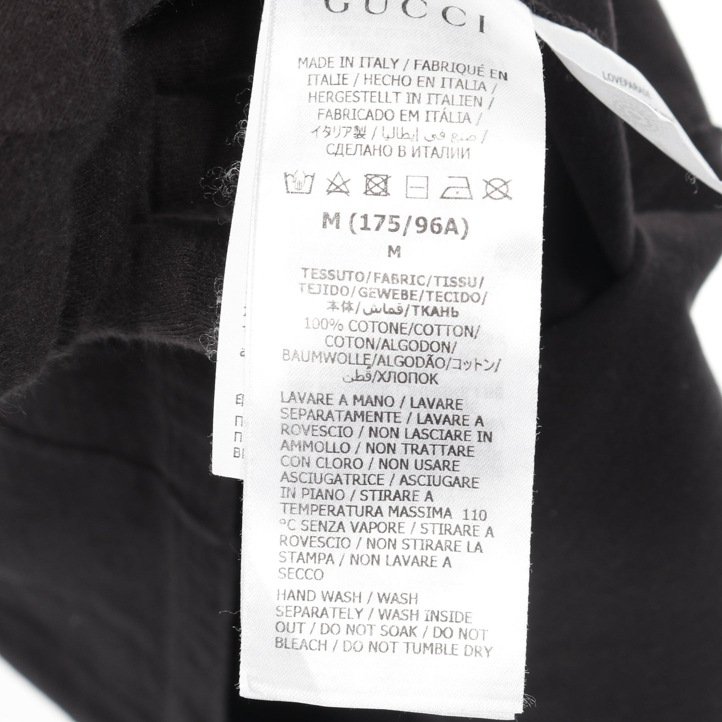LOVE PARADE Tシャツ ハート コットン ブラック マルチカラー グッチ トップス GUCCI