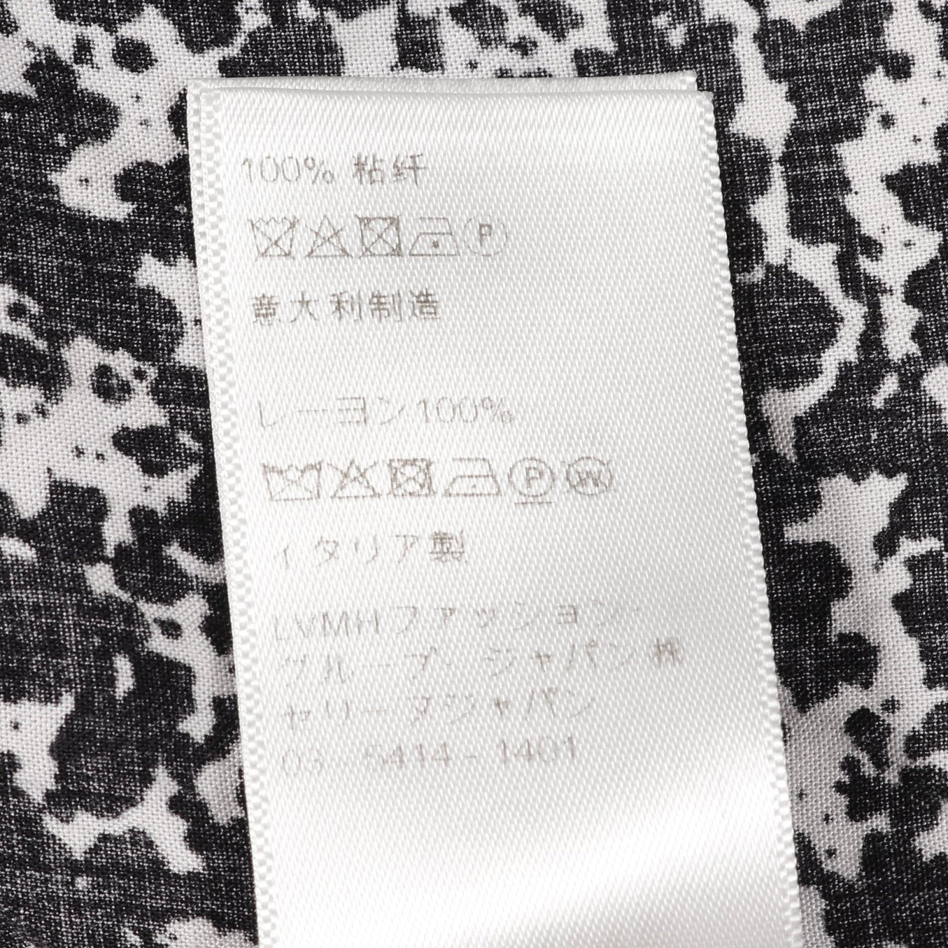 シャツ 長袖 総柄 レーヨン ブラック ホワイト セリーヌ トップス CELINE