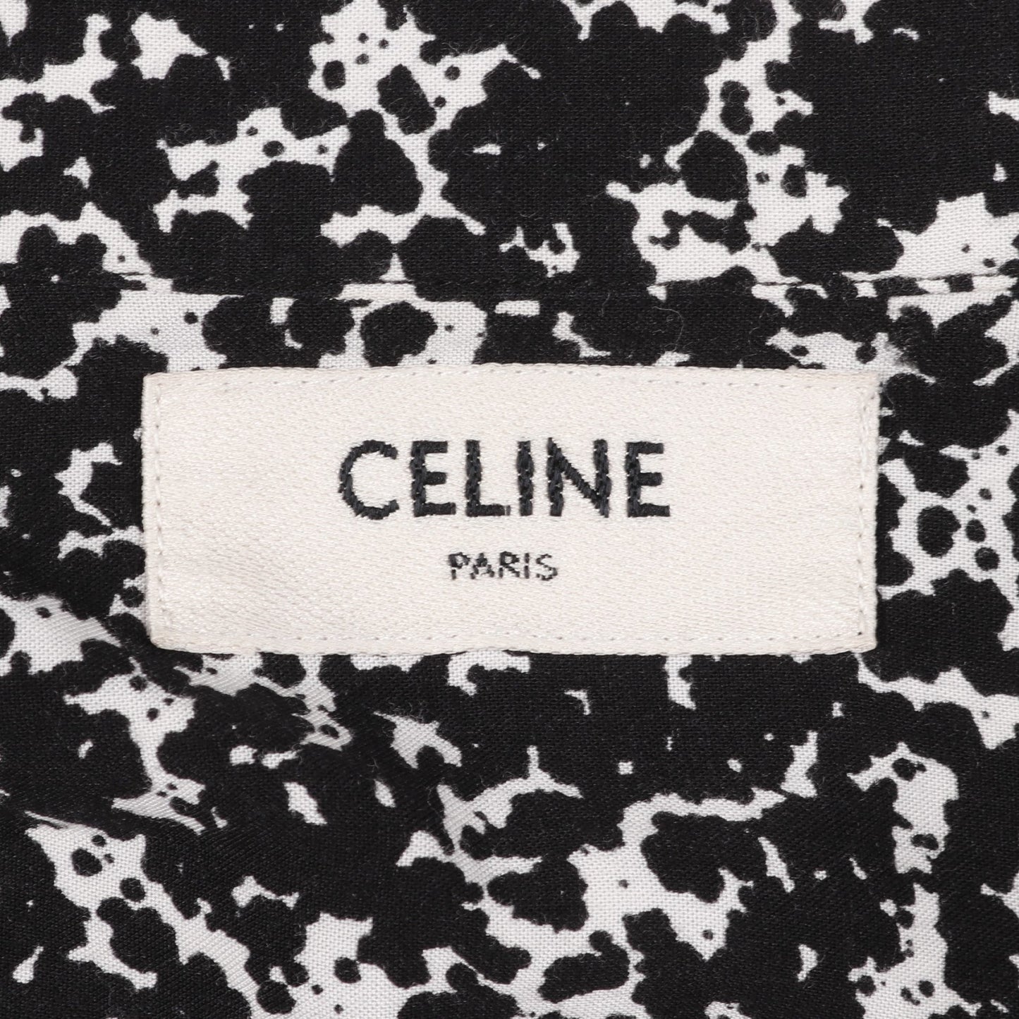 シャツ 長袖 総柄 レーヨン ブラック ホワイト セリーヌ トップス CELINE
