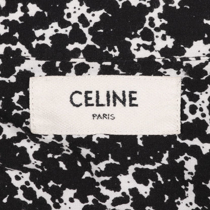シャツ 長袖 総柄 レーヨン ブラック ホワイト セリーヌ トップス CELINE