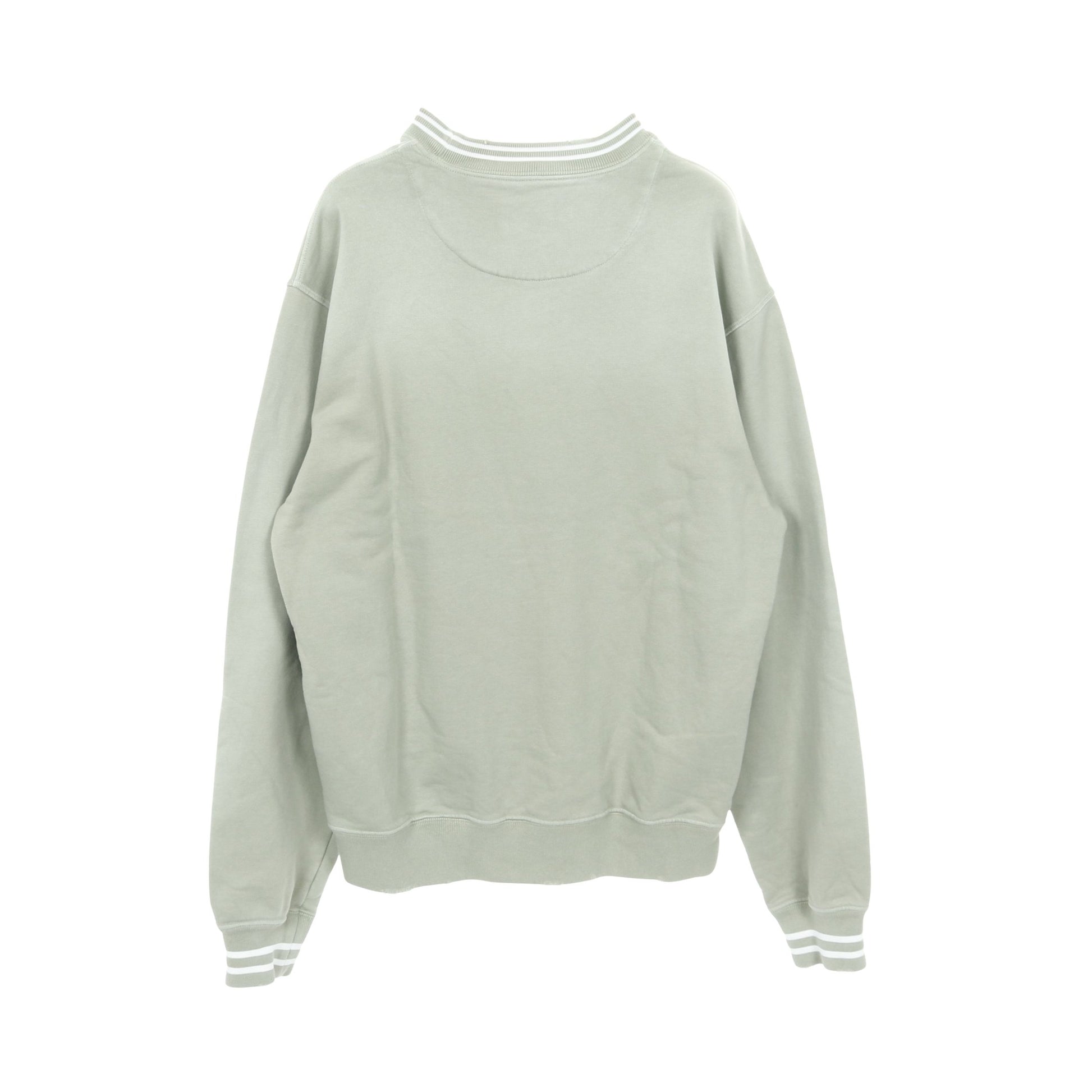 スウェットシャツ クルーネック コットン グレーグリーン ダメージ加工 フェード加工 プラダ トップス PRADA