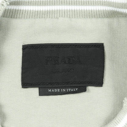 スウェットシャツ クルーネック コットン グレーグリーン ダメージ加工 フェード加工 プラダ トップス PRADA