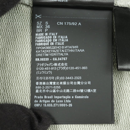 スウェットシャツ クルーネック コットン グレーグリーン ダメージ加工 フェード加工 プラダ トップス PRADA