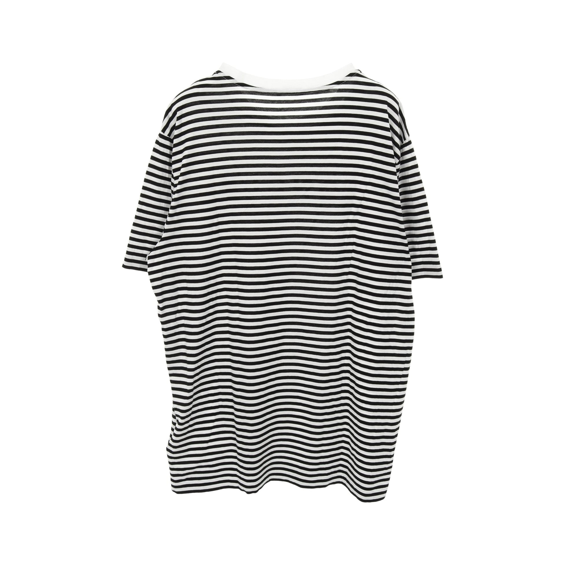 ロゴ ボーダー Tシャツ クルーネック コットン ホワイト ブラック モンクレール トップス MONCLER