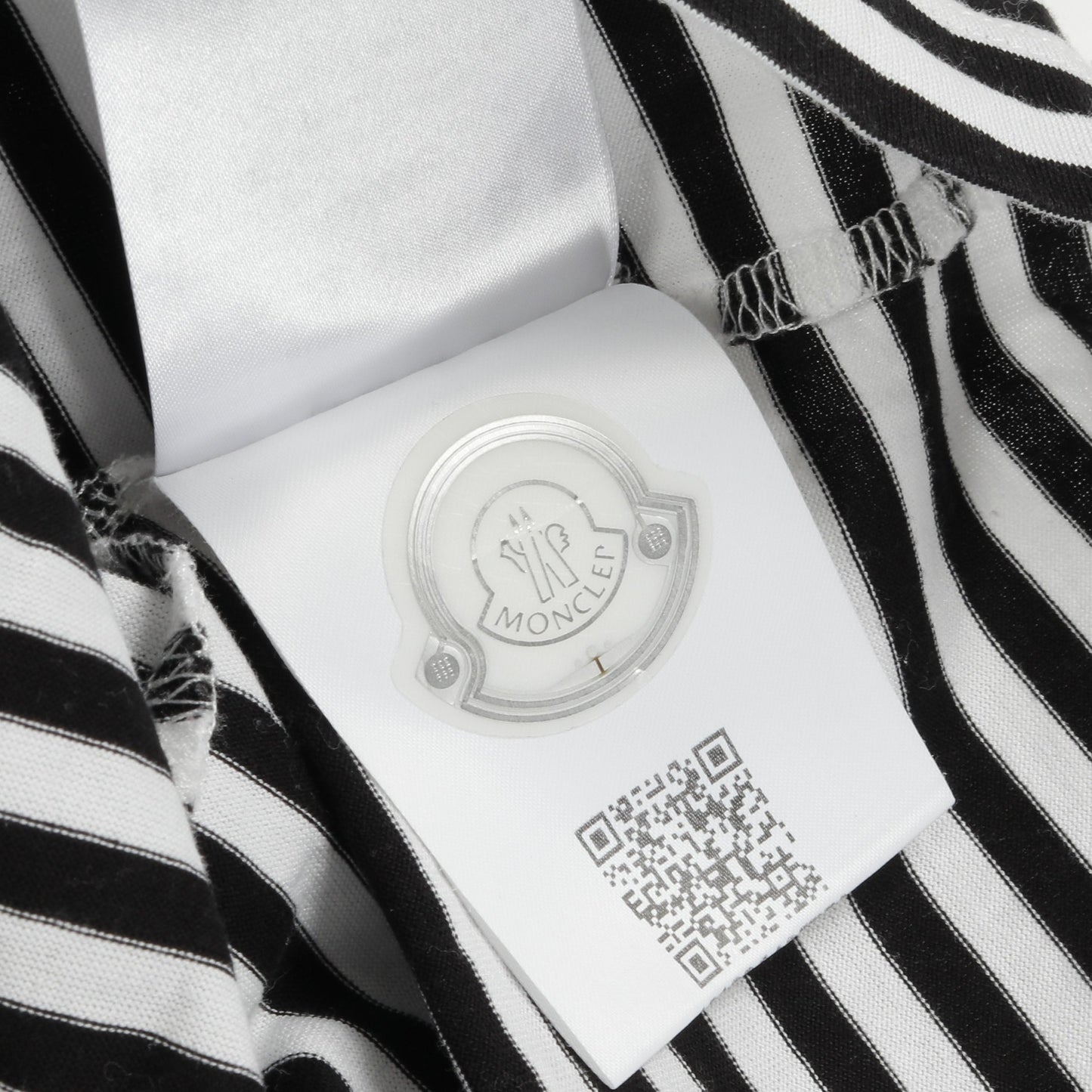 ロゴ ボーダー Tシャツ クルーネック コットン ホワイト ブラック モンクレール トップス MONCLER