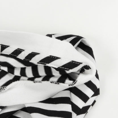 ロゴ ボーダー Tシャツ クルーネック コットン ホワイト ブラック モンクレール トップス MONCLER