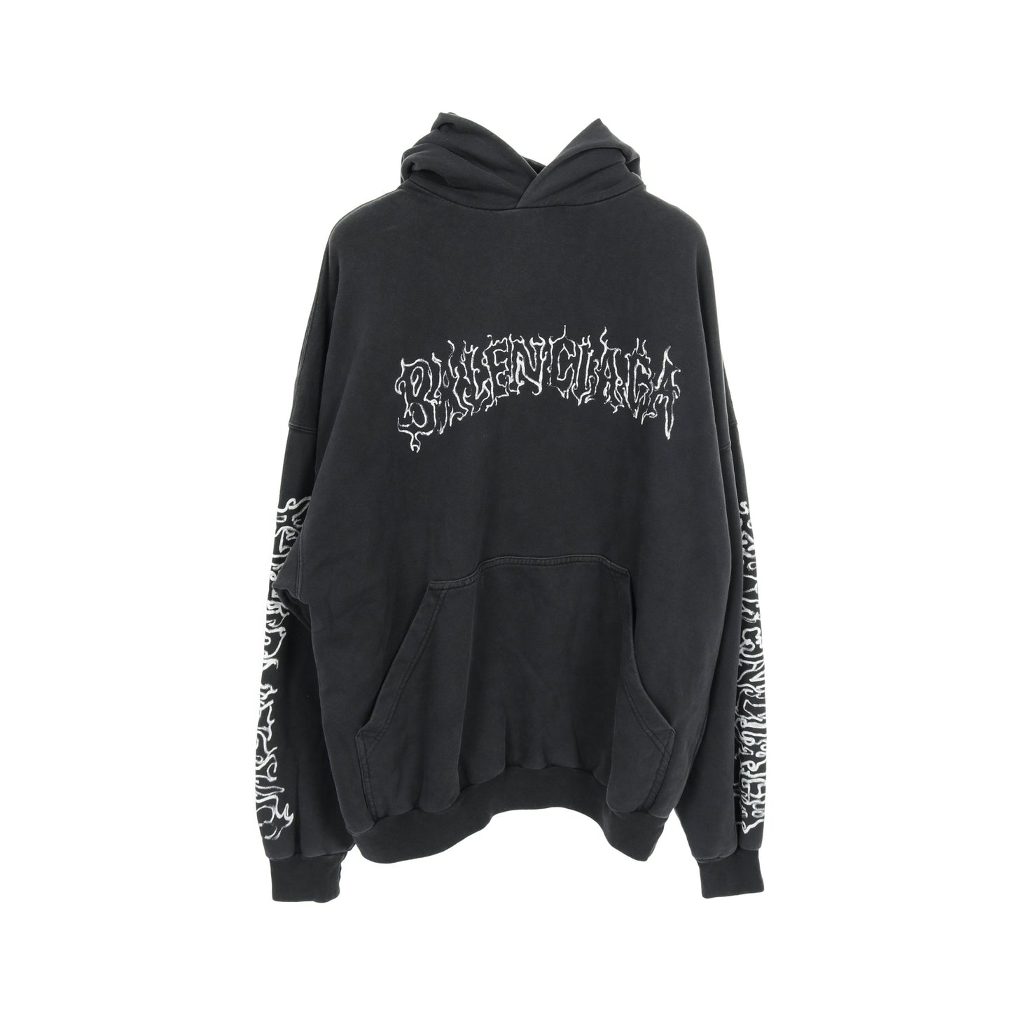 METAL OUTLINE HOODIE プルオーバーパーカー コットン ダークグレー バレンシアガ トップス BALENCIAGA