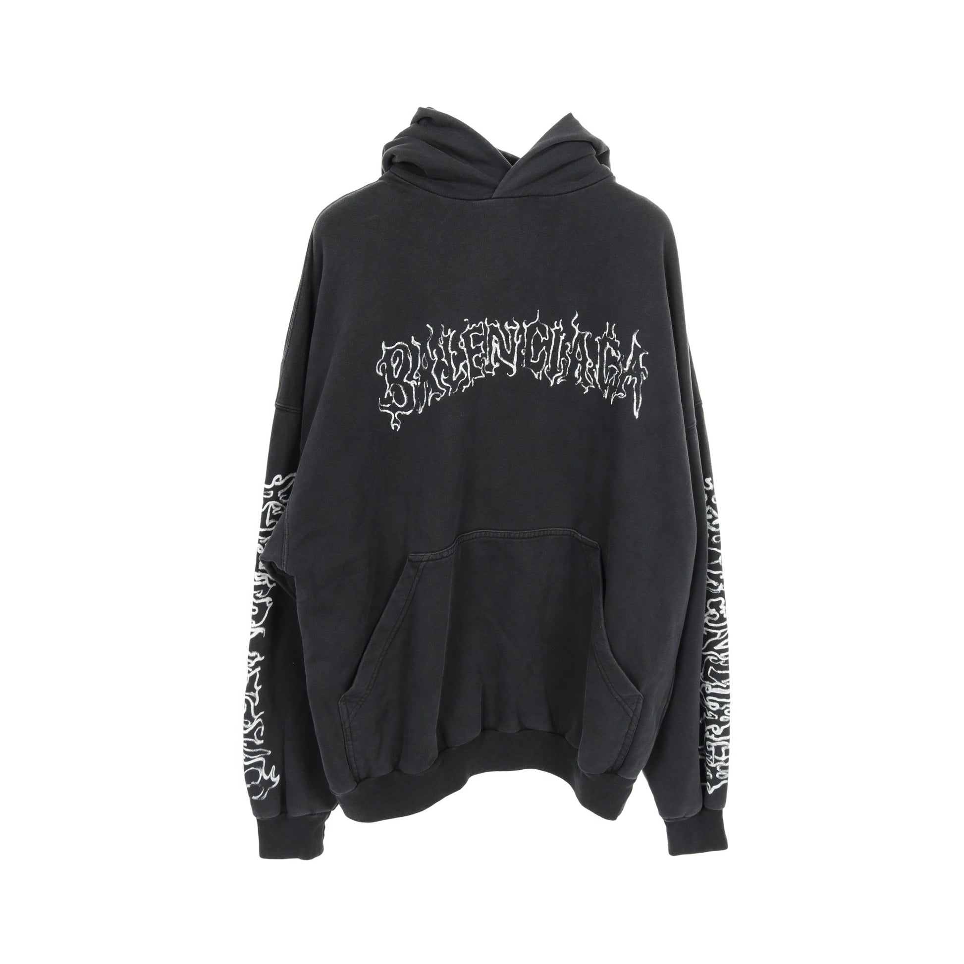 METAL OUTLINE HOODIE プルオーバーパーカー コットン ダークグレー バレンシアガ トップス BALENCIAGA