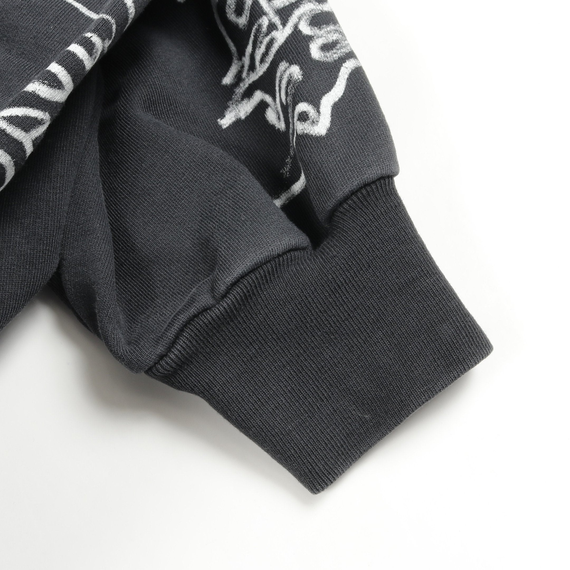 METAL OUTLINE HOODIE プルオーバーパーカー コットン ダークグレー
