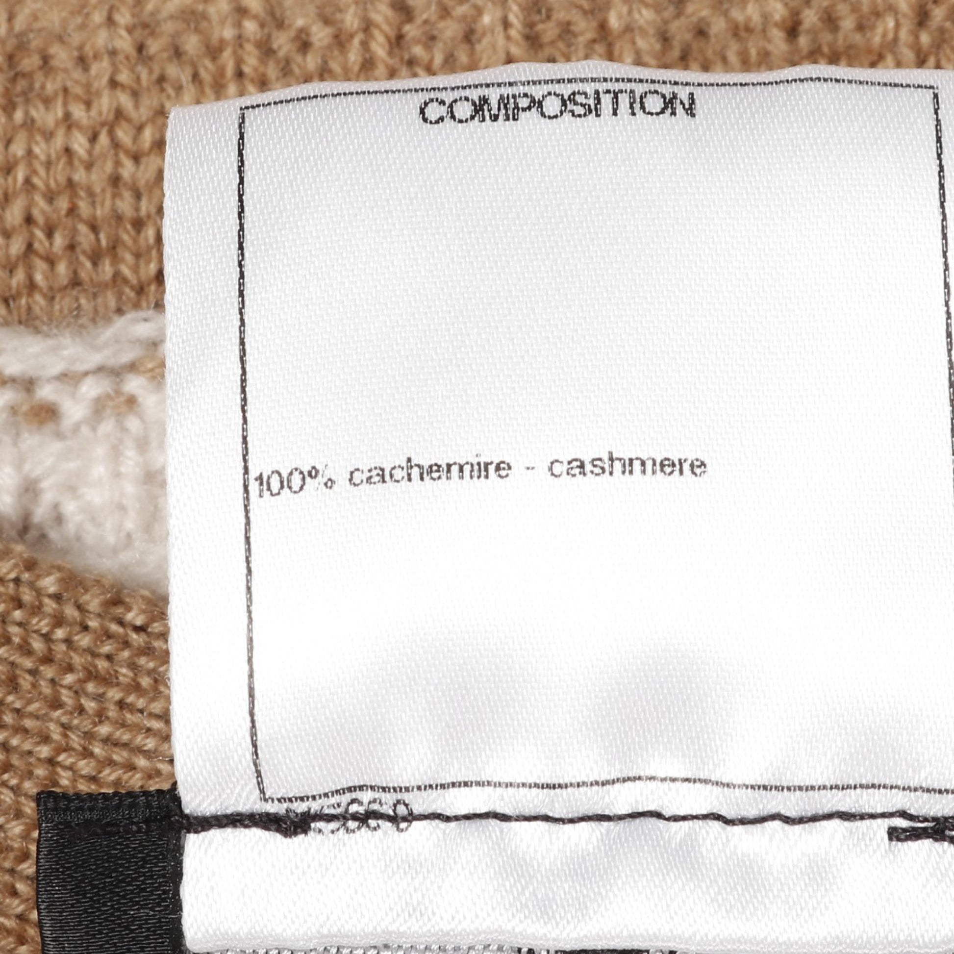 ロング カーディガン ボーダー カシミヤ ライトブラウン ホワイト シャネル トップス CHANEL