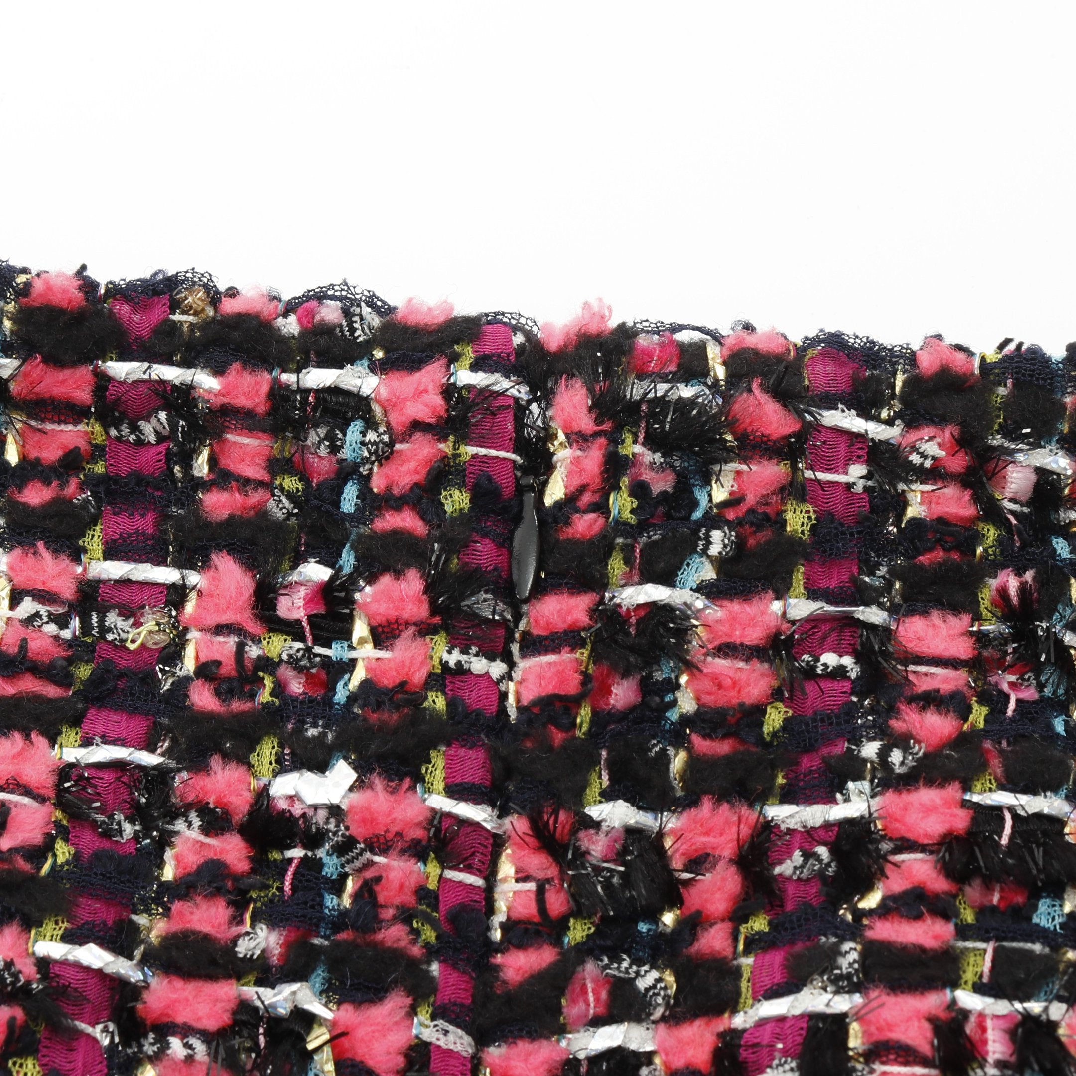 ツイード スカート ナイロン ウール コットン ブラック ピンク マルチ