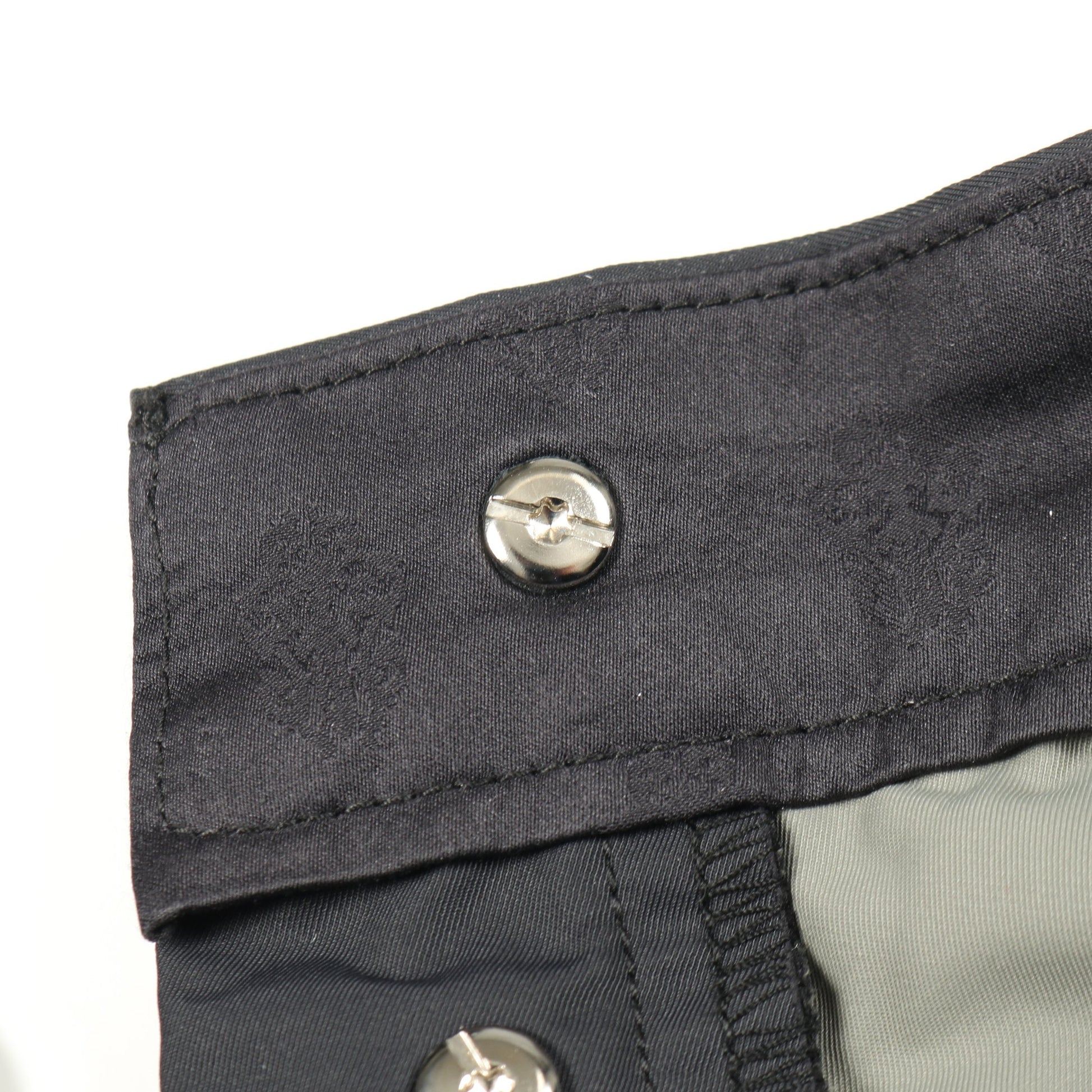 パンツ ナイロン レザー ネイビー ブラック ボタンフライ クロムハーツ ボトムス Chrome Hearts