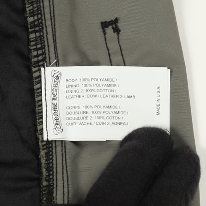 パンツ ナイロン レザー ネイビー ブラック ボタンフライ クロムハーツ ボトムス Chrome Hearts