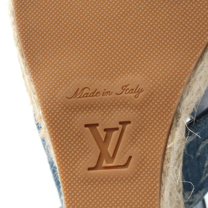 スターボードライン サンダル デニム レザー ブルー ウェッジソール ルイヴィトン シューズ LOUIS VUITTON