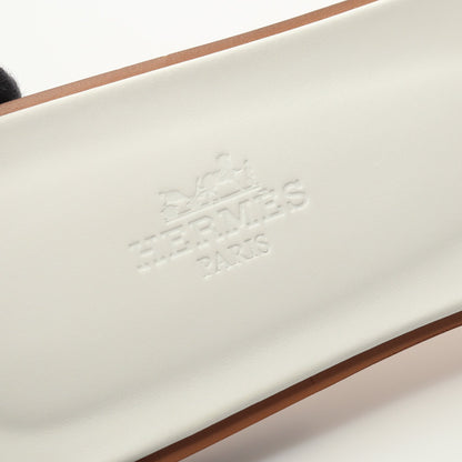 オラン スライドサンダル レザー ホワイト エルメス シューズ HERMES