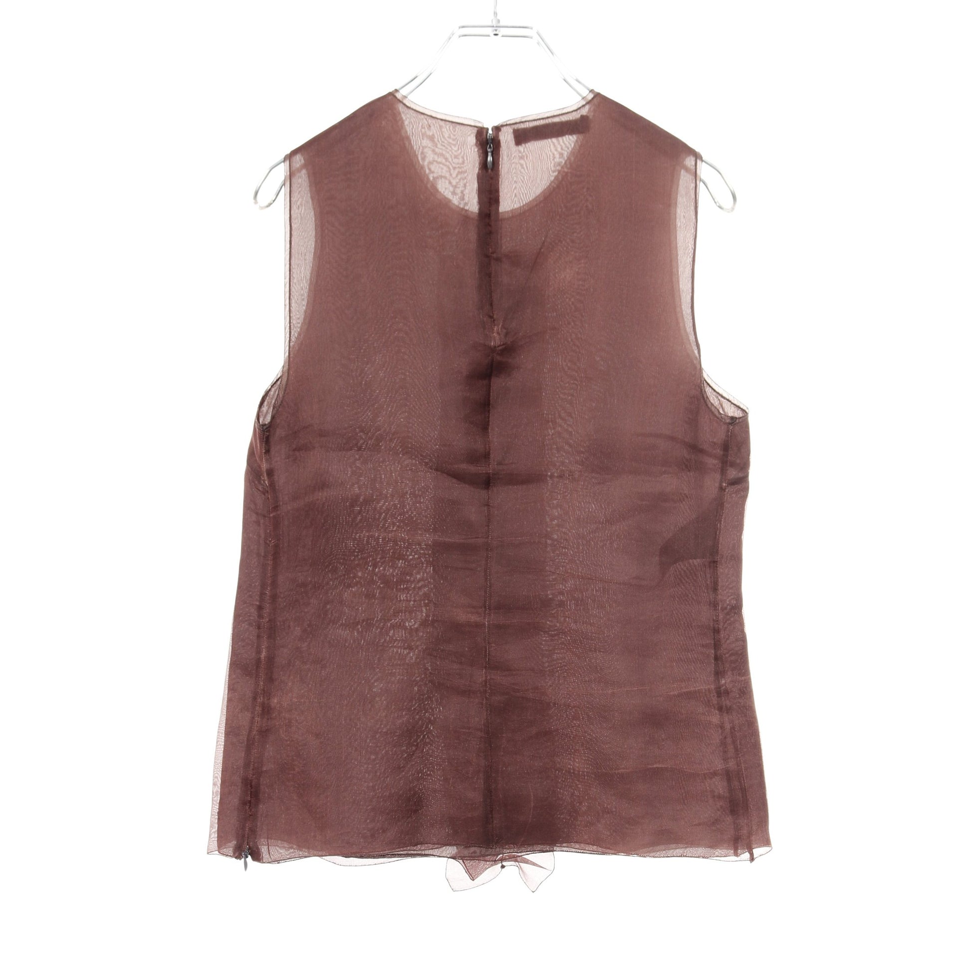 ブラウス ノースリーブ シルク ブラウン プラダ – RECLO 