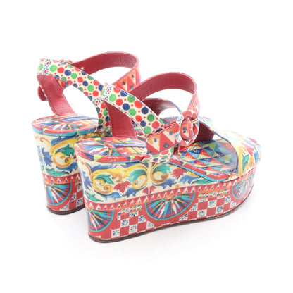 サンダル エナメルレザー レッド マルチカラー ドルチェアンドガッバーナ シューズ DOLCE&GABBANA