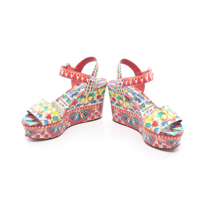 サンダル エナメルレザー レッド マルチカラー ドルチェアンドガッバーナ シューズ DOLCE&GABBANA