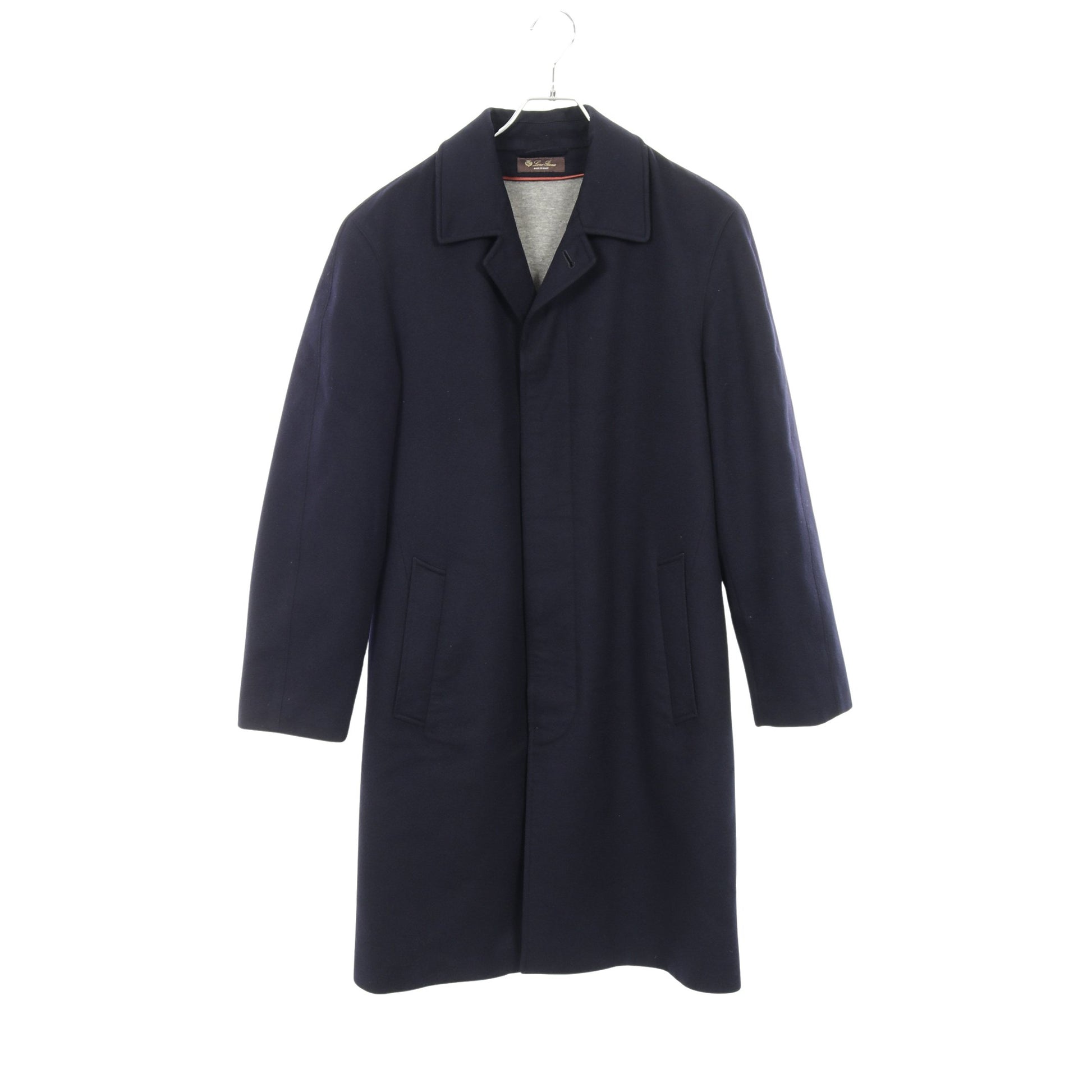 ベビーカシミヤ ステンカラーコート ロングコート カシミヤ ネイビー ロロピアーナ アウター Loro Piana