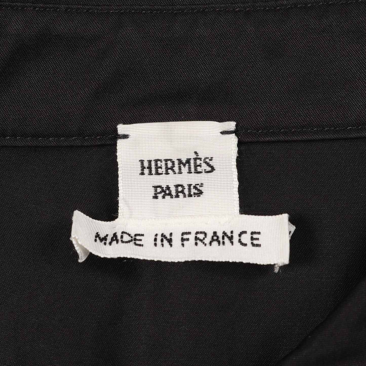 シャツ 長袖 コットン ブラック ドローコード エルメス トップス HERMES