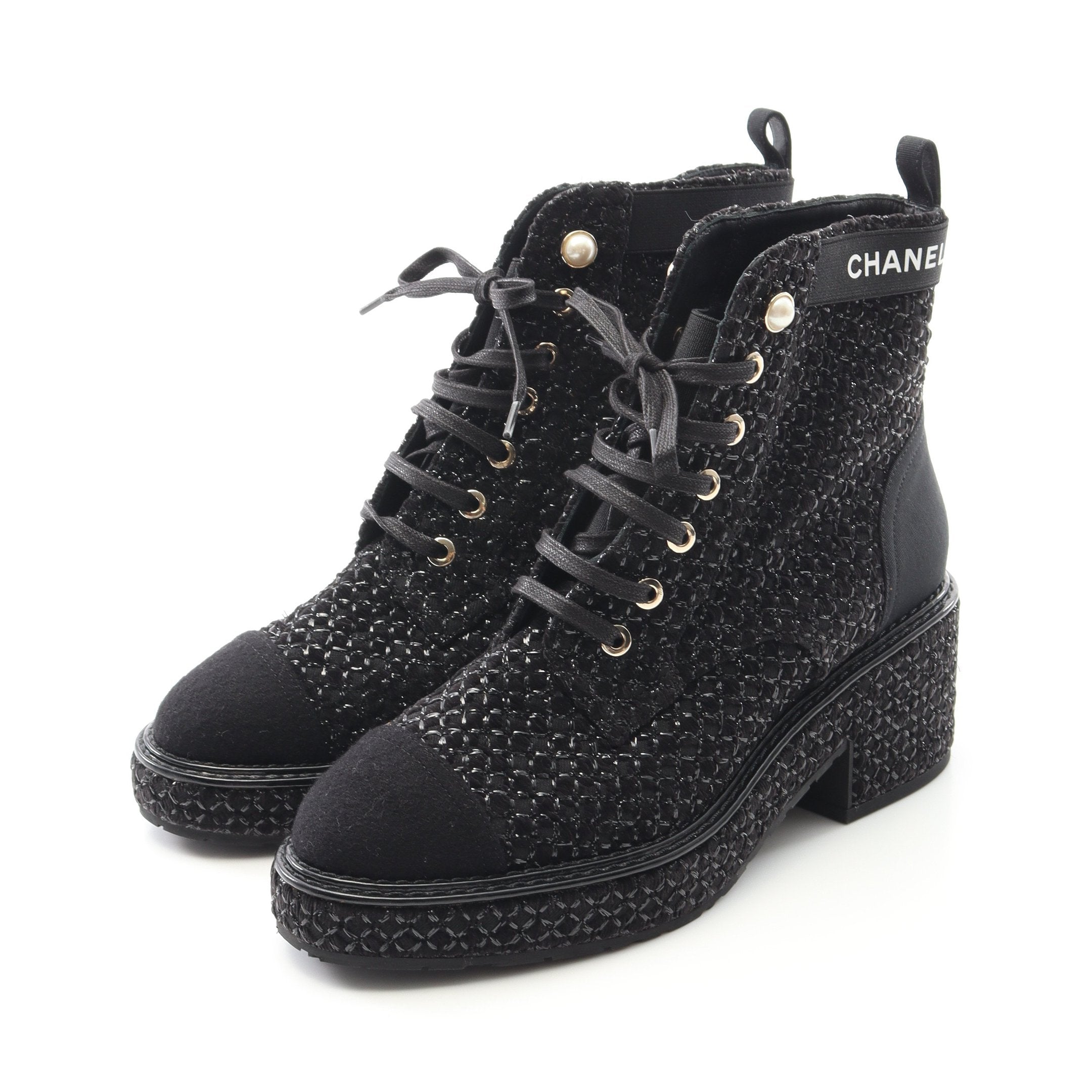 CHANEL ツイード ブーツ