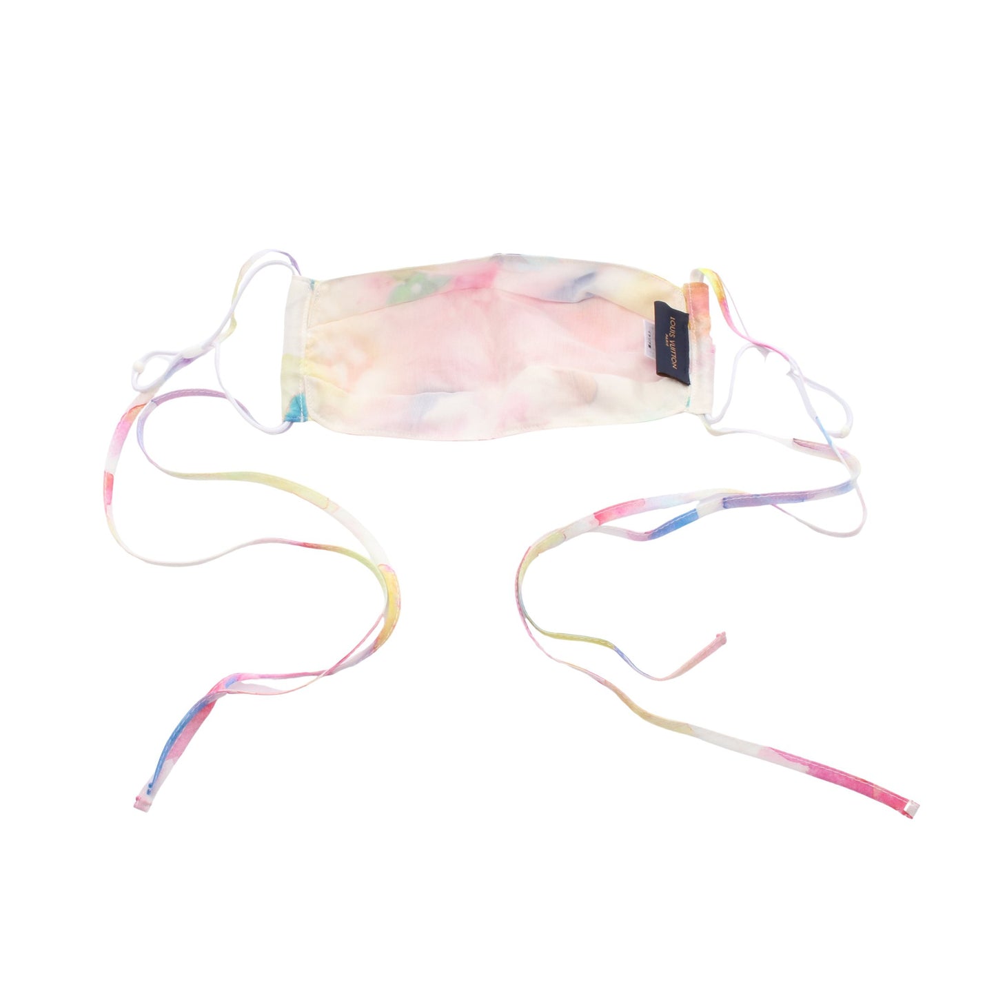 マスク ポーチ モノグラムウォーターカラー マスク ポーチ 小物 スパンコール コットン シルク ホワイト マルチカラー 2点セット ルイヴィトン 財布・小物 LOUIS VUITTON