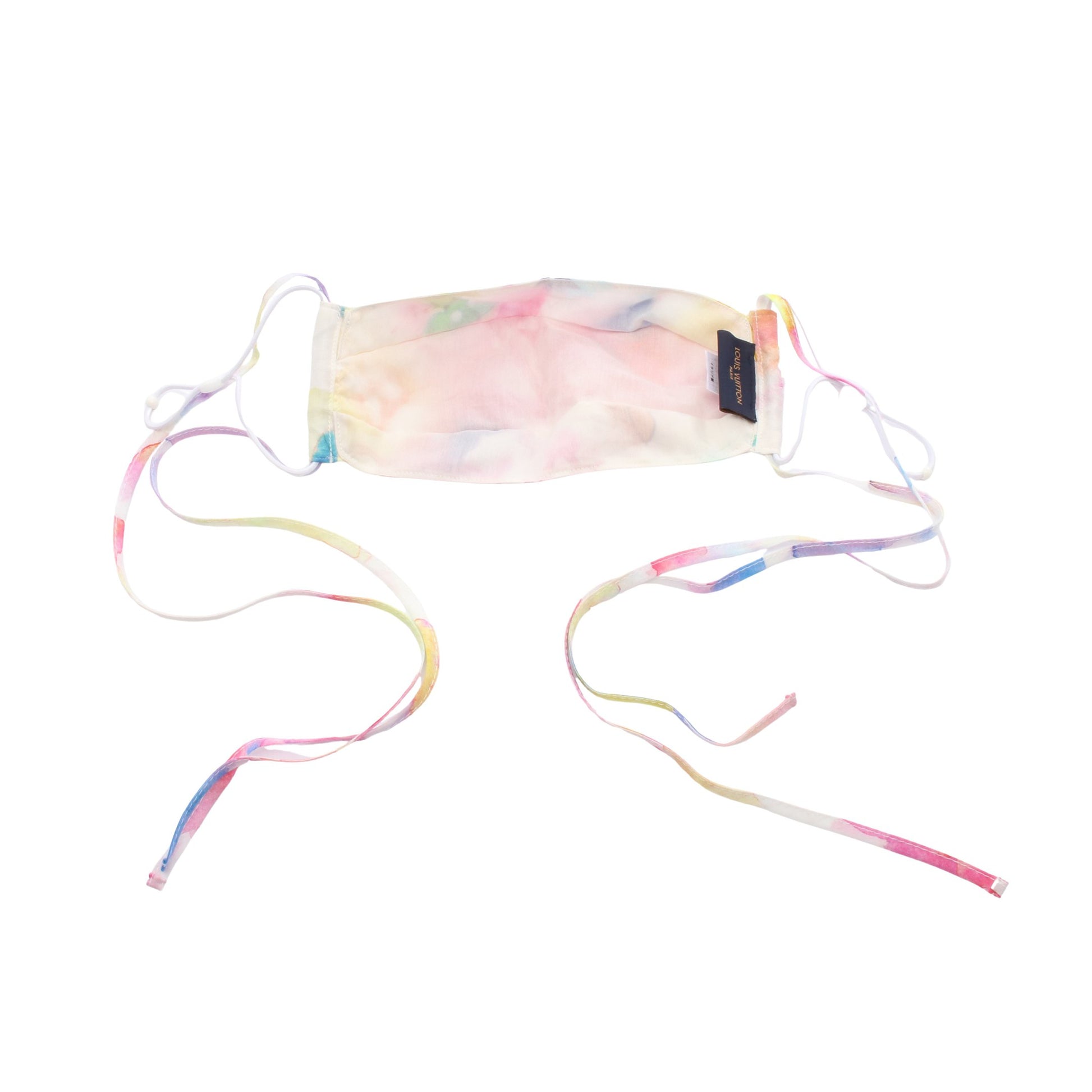 マスク ポーチ モノグラムウォーターカラー マスク ポーチ 小物 スパンコール コットン シルク ホワイト マルチカラー 2点セット ルイヴィトン 財布・小物 LOUIS VUITTON